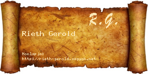 Rieth Gerold névjegykártya